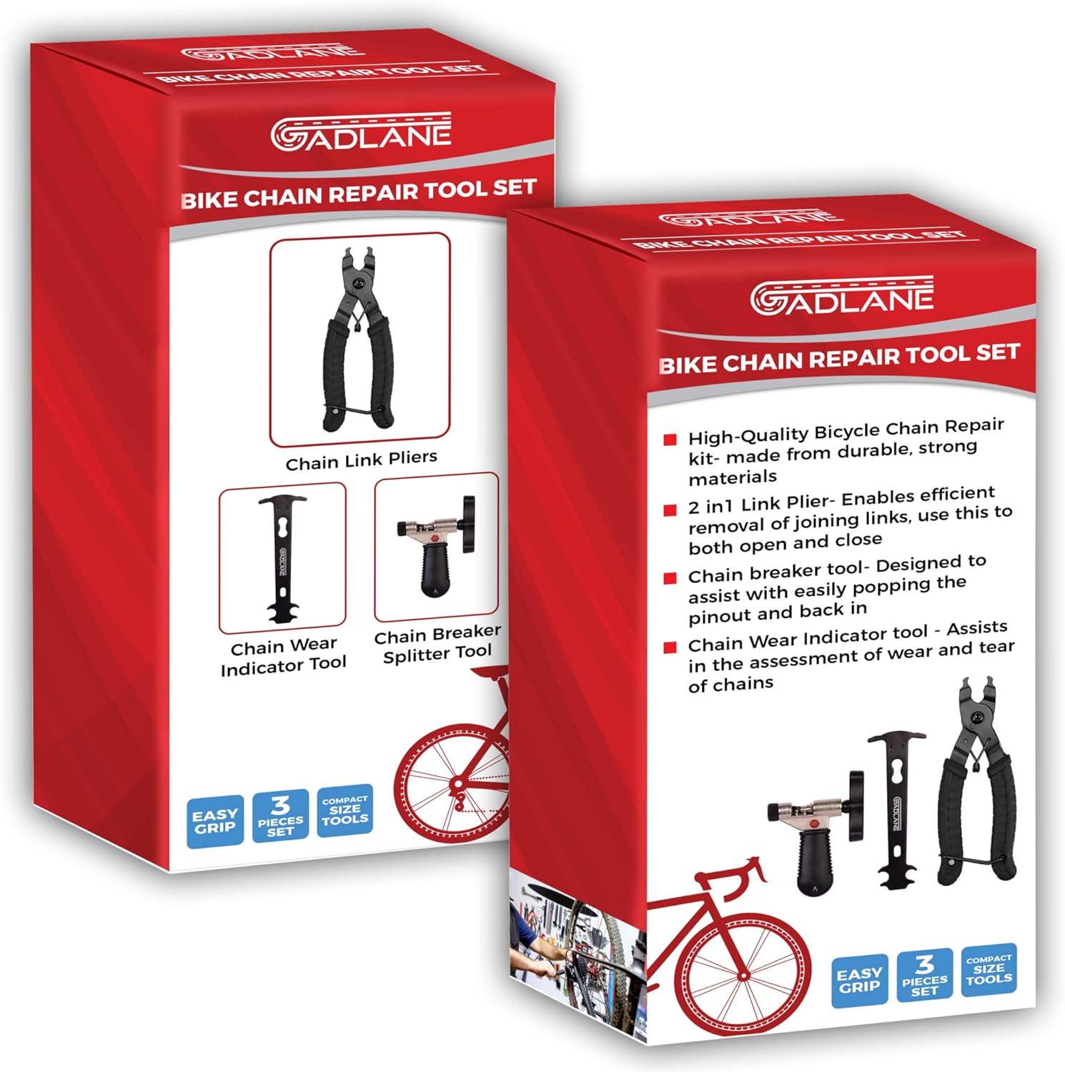 GADLANE Universal Bike Chain Tool Kit 3 Pieces With Chain Pliers, Chain