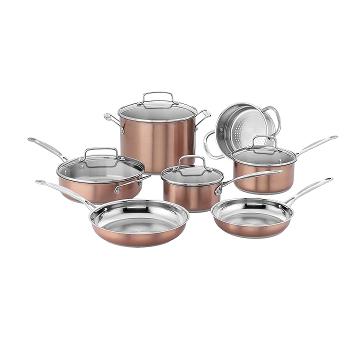 Cuisinart CSS-11BU Chef's Classic Stainless Cookware Set Medium Copper