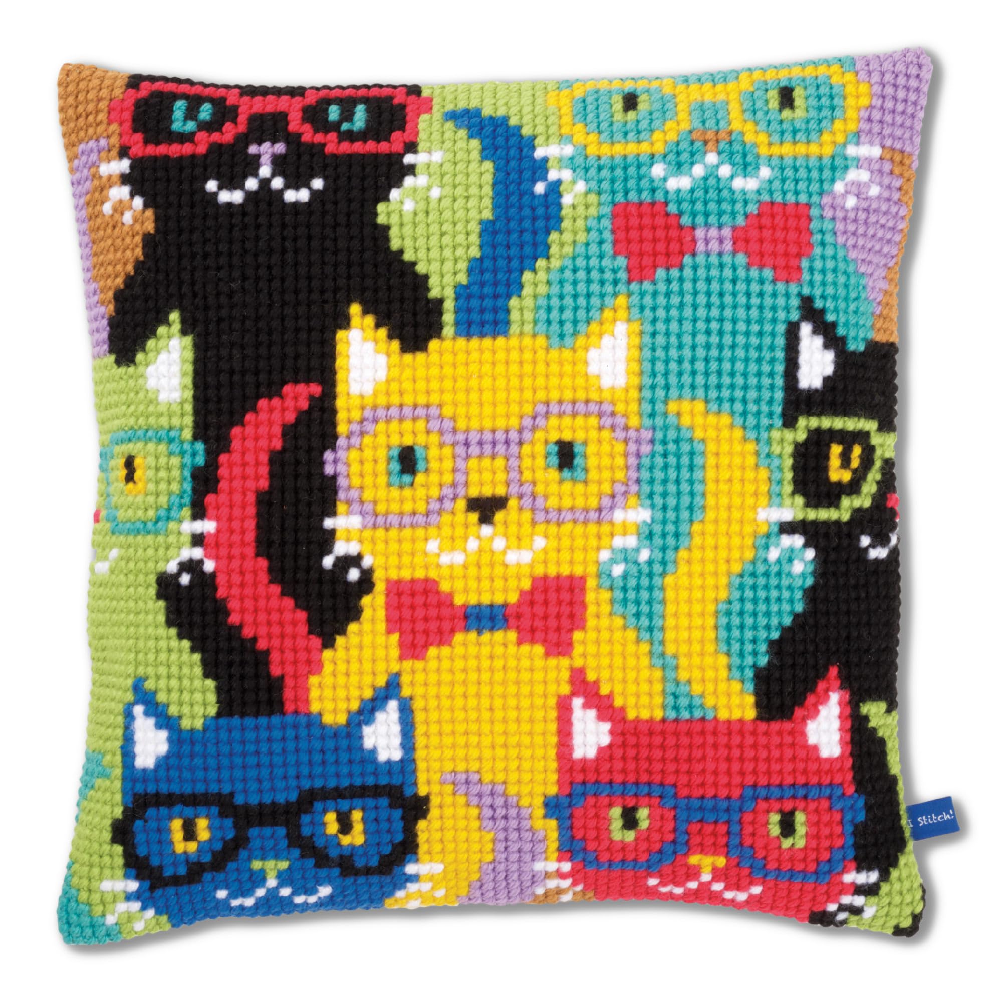 Vervaco Cross Stitch Kit: Cushion: Funny Cats, NA, 40 x 40cm