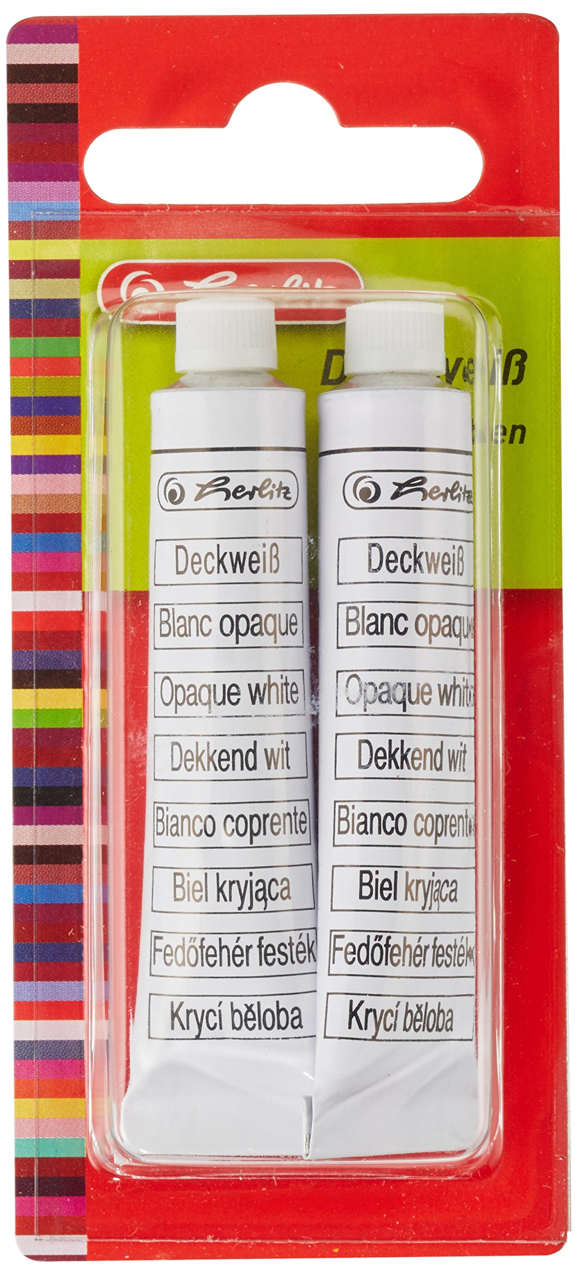 Herlitz Opaque White Paint, 2 tubes of 7.5 ml each