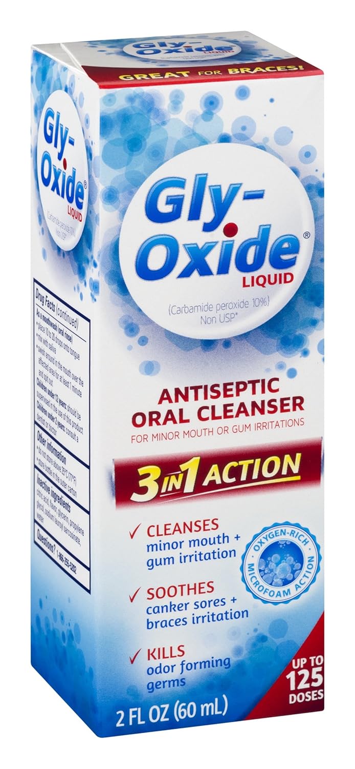 Gly-Oxide Alcohol-Free Antiseptic Mouth Sore Rinse, 2 oz, Packaging May Vary: Prime Pantry