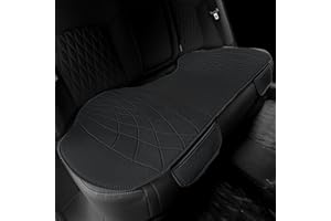 SanQing Car Seat Cover Bottom PU Leather Seat Covers for Car Rear Seat Automotive Seat Protector Pads Universal Car Seat Mats Fit 95% Vehicles (Black, 1pc Rear seat mat)