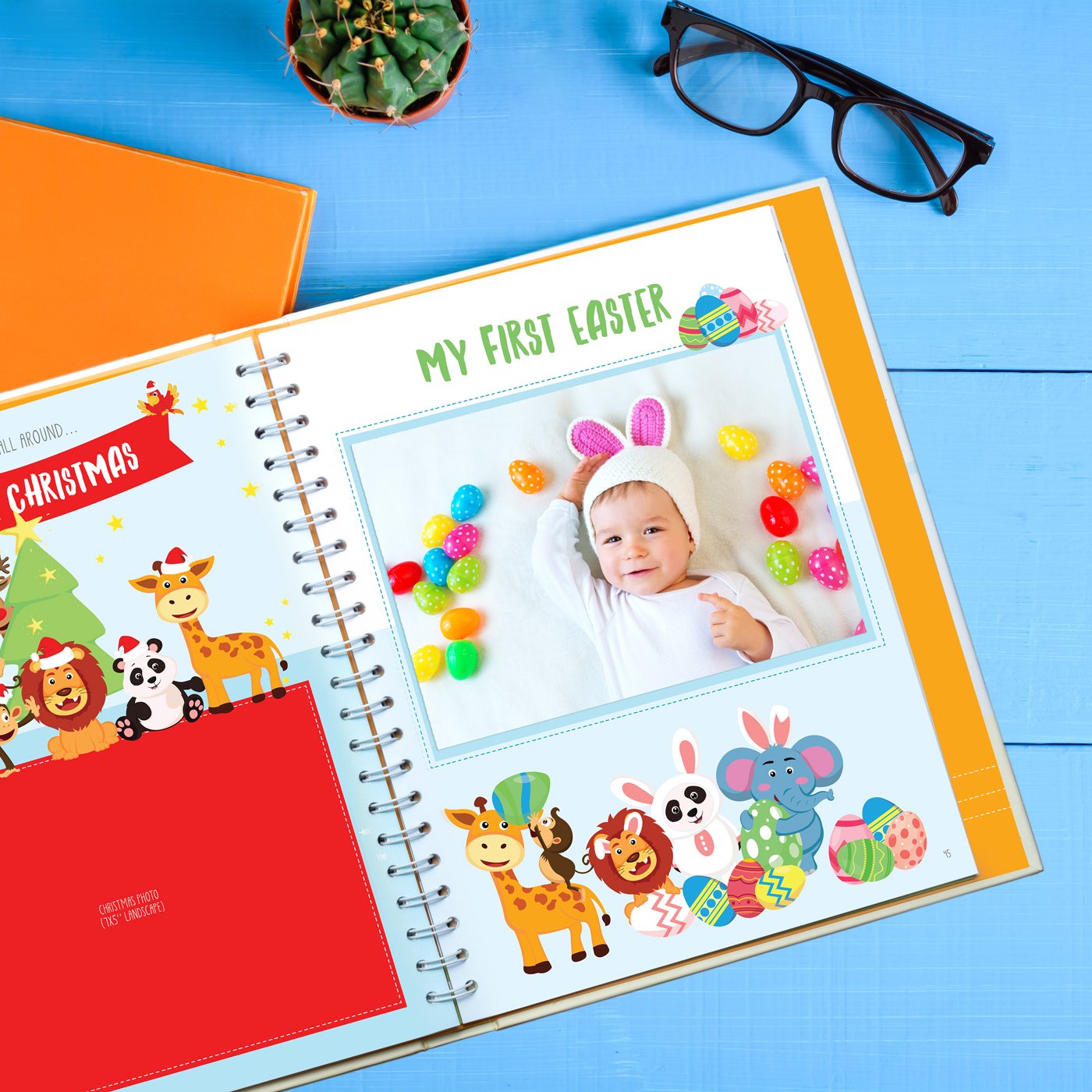 KiddosArt Baby Memory Book. Keepsake Journal, Scrapbook, Photo Album. Record Your Girl or Boy Memories and Milestones of The First 5 Years on 72 Beautiful Pages. 12 Monthly Stickers Included. : Baby