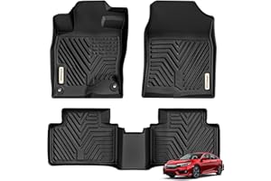 YITAMOTOR Floor Mats Compatible with 2016-2021 Honda Civic Coupe/Sedan/Type R, 2017-2021 Honda Civic Hatchback, 1st & 2nd Row All Weather Protection, Black