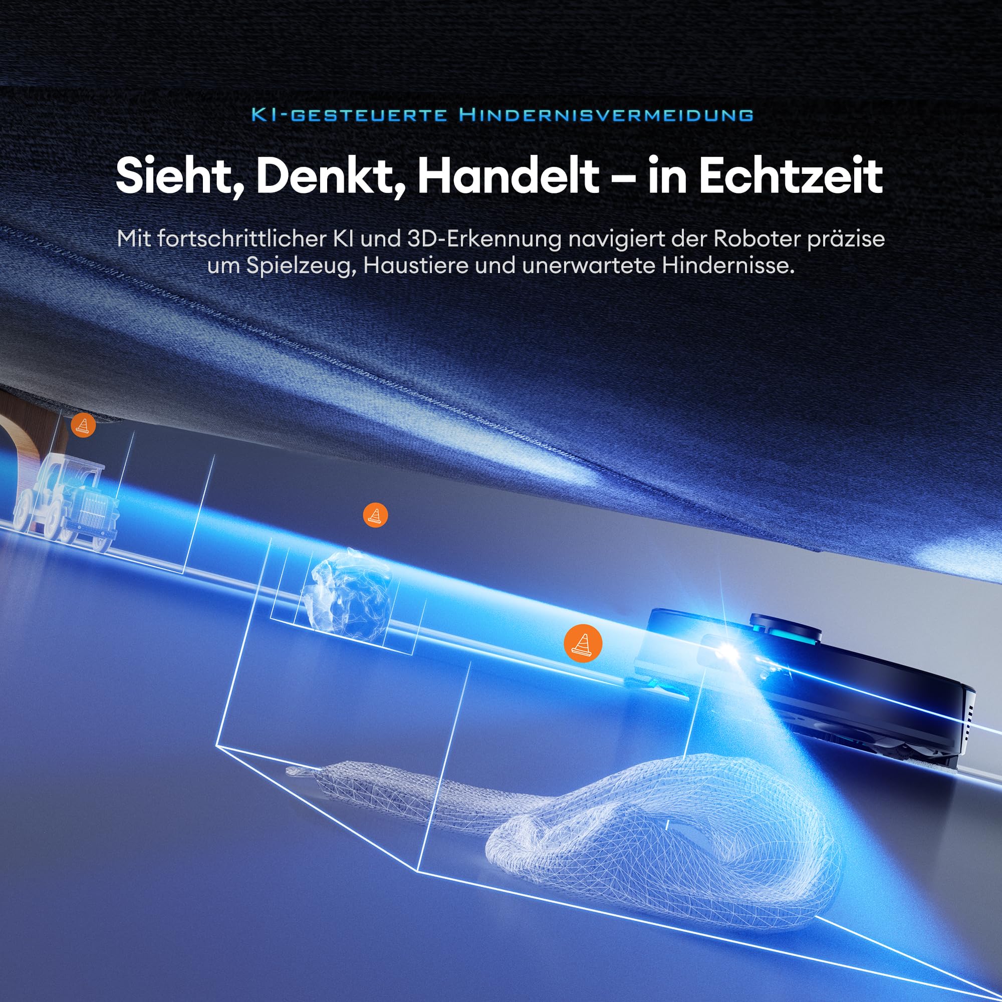 Ultenic Saugroboter mit Wischfunktion, 10000Pa 200Min Staubsauger Roboter mit Absaugstation 3,5L, LiDAR Navigation, 4-in-1 Saug und Wischroboter für Teppich Tierhaare Böden, APP Steuerung 7