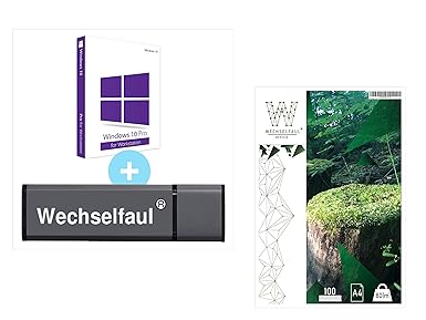Microsoft Windows 10 Pro Workstation 32 bit / 64 bit Original Lizenzschlüssel mit bootfähigen USB Stick und 100 Blatt Kopierp