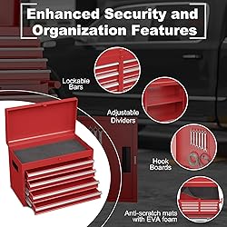 AirWire 5-Drawer Tool Chest, Rolling Tool Storage