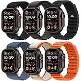 6 Pack Sport Band - Compatible with Apple Watch Ultra 2/Ultra Bands 49mm 45mm 44mm Men Women,Breathable Trail Loop+Alpine Loop+Ocean Bands for iWatch Ultra 2/Ultra Series 10 46mm SE 9/8/7/6/5/4