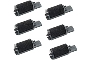 SWARTZ INK "Package of Six" Sharp XE-A101, XE-A102, XE-A106, XE-A107, XE-A110, XE-A115 and XE-A120 Cash Register Ink Roller, Black, Compatible