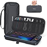 YAOTUBAG Carrying Case for Nintendo Switch 2 2025, Large Capacity Travel Protective Handbag, Hard Shell Portable Pouch, Holds Cased Console, Accessories, 12 Game Cards [Plus Version] Black