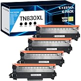 WOEBYAS TN830XL Toner Cartridge Compatible Replacement for Brother TN830XL TN830 XL/V/R TN 830 for Brother DCP-L2640DW HL-L2460DW HL-L2480DW HL-L2400D HL-L2405W MFC-L2820DW Printers (4 Black)