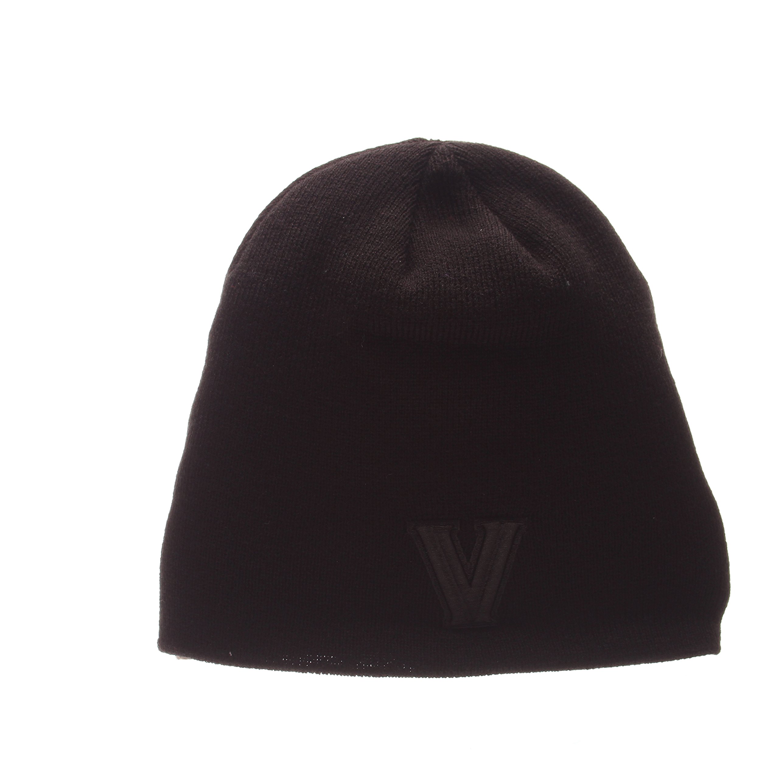Villanova Wildcats "Blackout Edge" Black Tonal Skull Cap - NCAA Cuffless Winter Knit Beanie Toque Hat