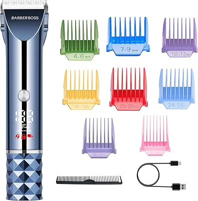 Rasoio per capelli da uomo, senza fili, lama regolabile e kit completo per la toelettatura da uomo, tagliacapelli ricaricabile Turbo Speed, tagliacapelli da uomo