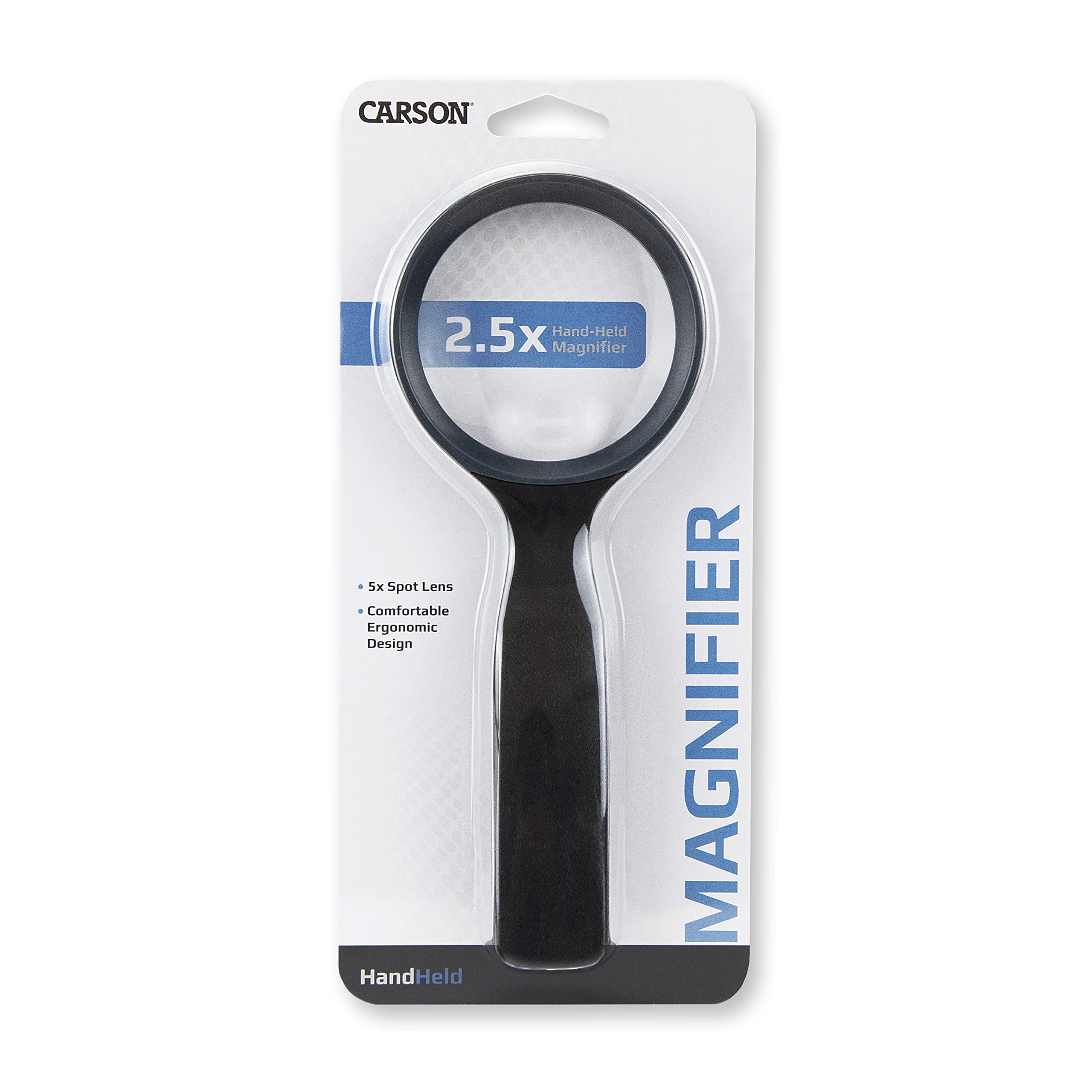 Carson Handheld Magnifier, Acrylic, Black, 3" Lens