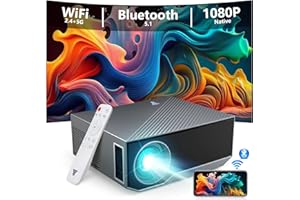 ZDK Projector with WiFi and Bluetooth, 2024 Update 15000Lumens Native 1080P Full HD Bluetooth Mini Projector, Portable Outdoor Movie TV Projector 300", Compatible with TV Stick, Smartphone, HDMI, USB