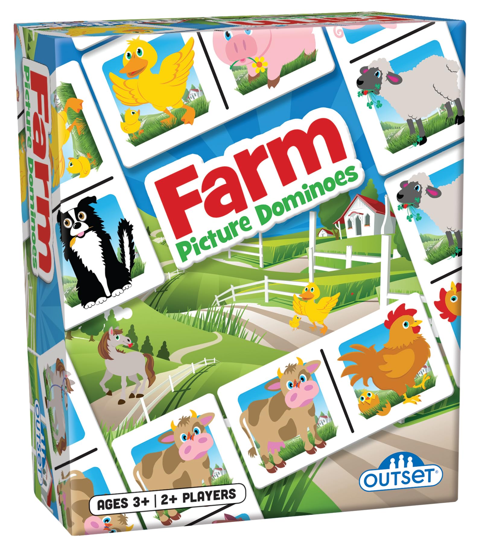 Picture Dominoes: Farm Themed Matching Game for prechoolers - Contains 36 Dominoes - for 2 or More Players Ages 3 and up by Outset