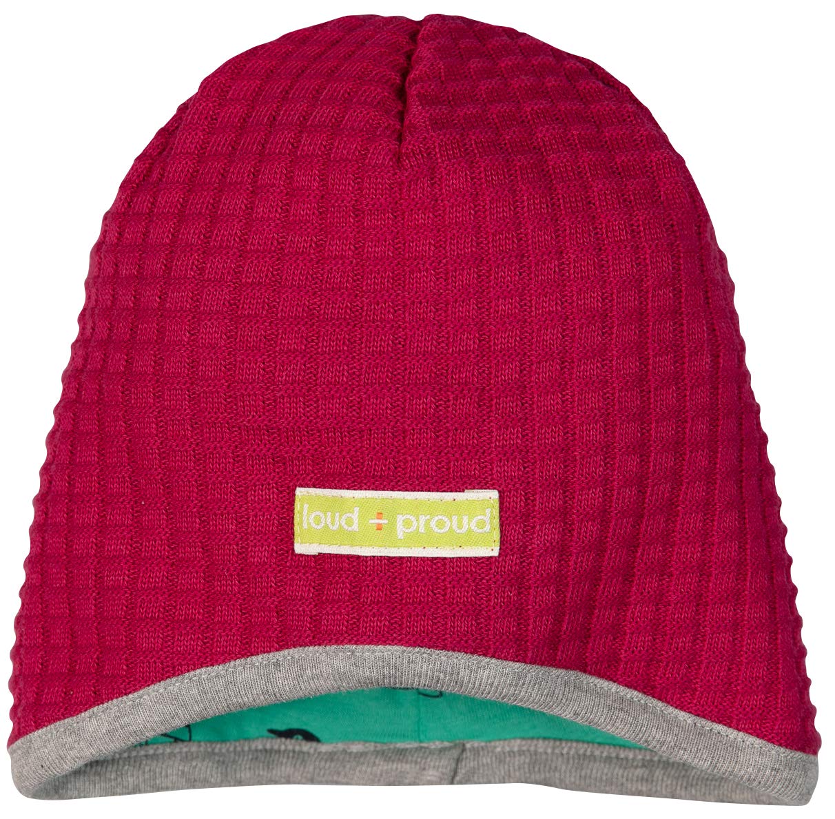 loud + proud Unisex Baby Wendemütze Strick Aus Bio Baumwolle, GOTS Zertifiziert Hat Not Applicable, Pink (Berry BER), 41/43 (Manufacturer Size: 74/80)