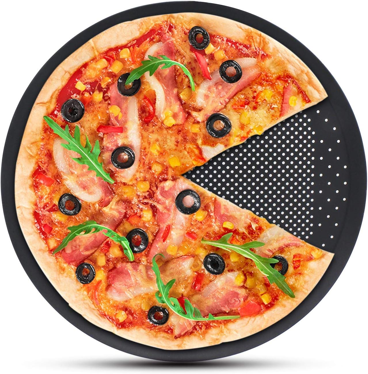 Pizza Tray for Oven, Segarty 14 inch Pizza Pan with Holes, Premium Steel Pizza