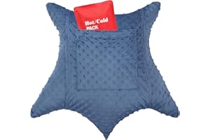 HEAL N HOPE Heart Surgery Pillow Shock Absorbing for Open Heart Surgery After Bypass Coughing with 2 Pockets - Recovery Gifts with Hands Placement Pouch, Minky Dot Denim Blue