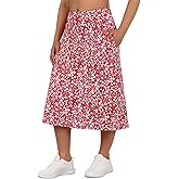ANIVIVO Women's Midi Length Skorts Skirts with Pockets Modest Skirts 28" Long Knee Length Athletic Skorts