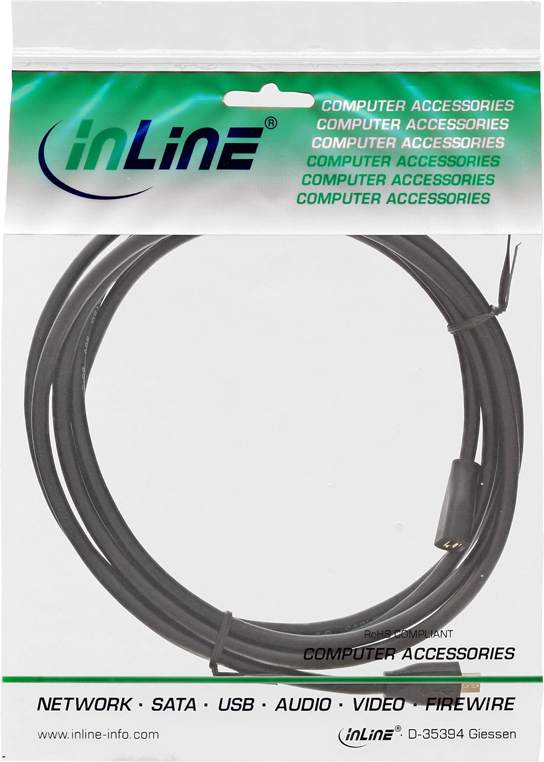 InLine Micro USB Extension Cable - USB 2.0 Micro-B Male to Female black black 3 - Image 4