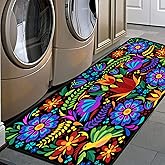 GISPOG Floral Mexican Birds Kitchen Rugs Indoor Outdoor Non Slip Kitchen Floor Mats Area Rugs Runner Rug Laundry Room Rug 40x20 in
