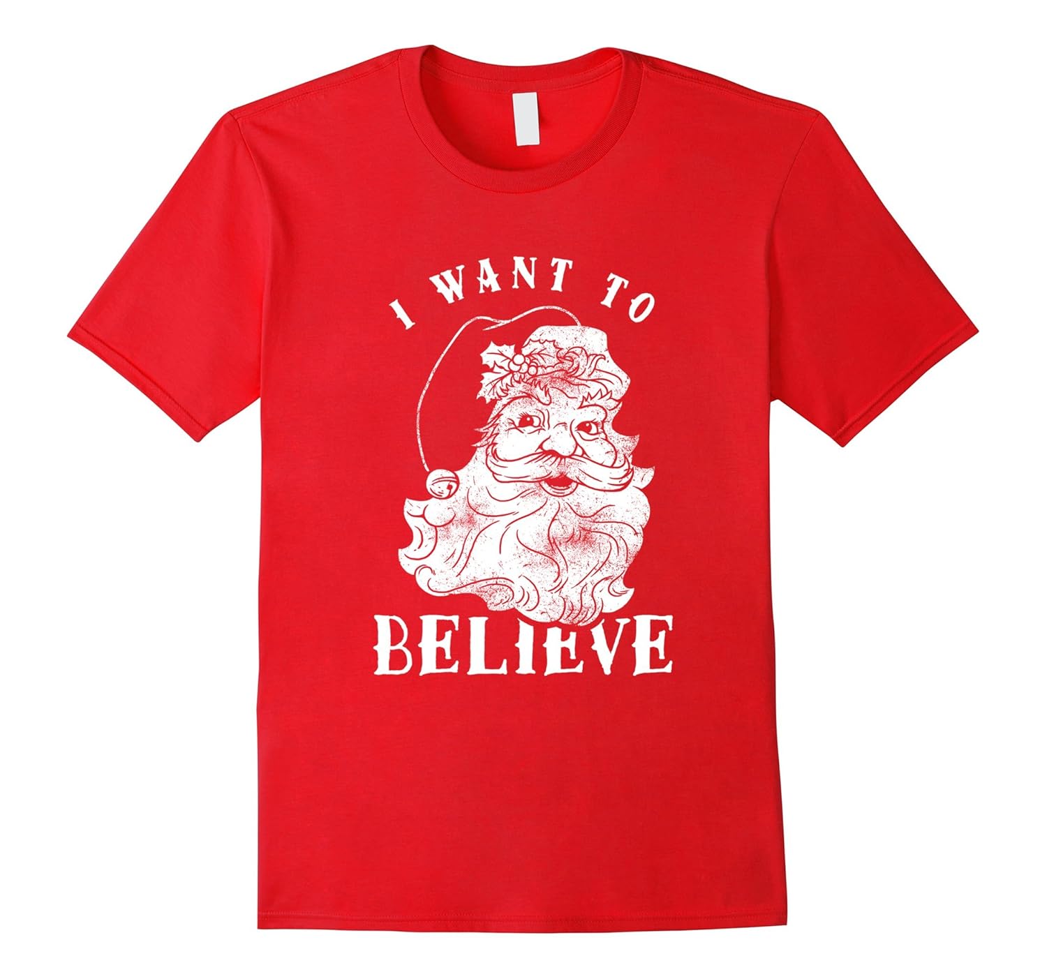 I Want To Believe T-Shirt - Funny Christmas Santa Vintage-Rose