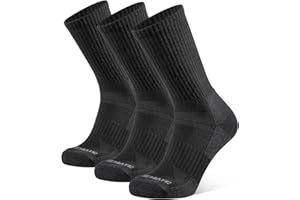 CLOSEMATE Mens Merino Wool Winter Thermal Crew Socks Cushioned Anti Blister Moisture Wicking for Hiking Sports 3 Pairs