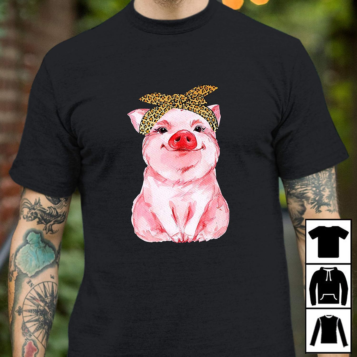 Pig Bandana Cute T Shirt For Girl And T Shirt Long T Shirt Minaze