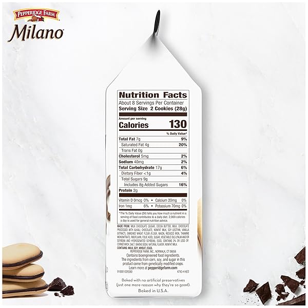 PEPPERIDGE FARM MILANO DOUBLE MILK CHOCOLATE COOKIES, 7.5 OZ BAG (15 COOKIES)