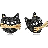 Betsey Johnson Pave Cat Stud Earring