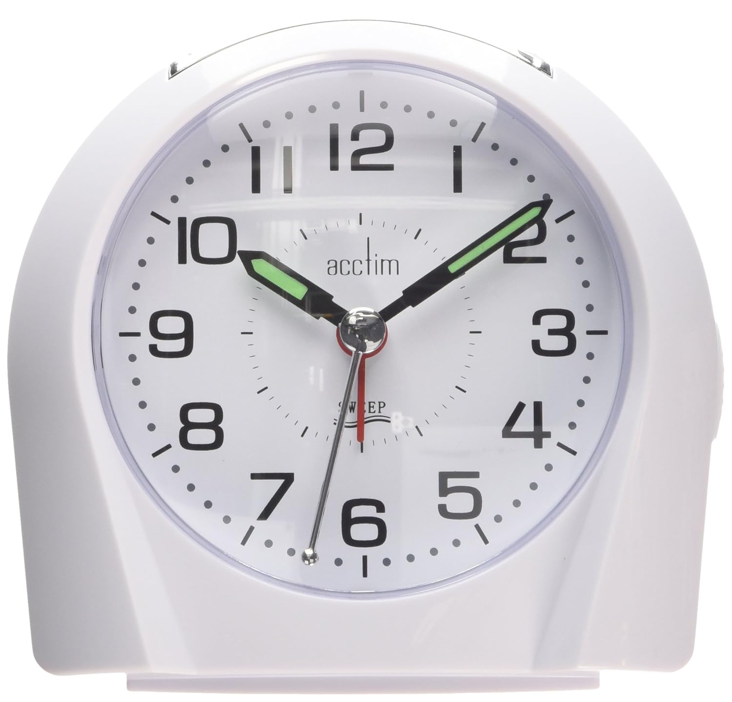 Acctim 14112 Europa Alarm Clock, White Home Time Silent Sweep Snooze