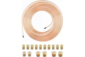 25Ft of 3/16 Brake Line Kit Includes 16 Inverted Flare Brake Line Fittings,Brake Line Flaring Tool Kit for Repair of Brake Sy