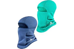 Kids Balaclava Ski Mask 2 Pack, Winter Hat Face Cover Neck Warmer for 3-8 Toddler Children Boys Girls, Windproof Full Face Ma