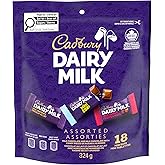 CADBURY DAIRY MILK, Milk Chocolate Bars, Fruit & Nut Chocolate Bars, Mini Eggs, Chocolate Bars, Assorted Bag of 18 x 18 g Min