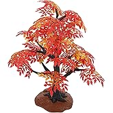 Wakauto Tabletop Mini Artificial Fall Maple Tree,Easter Miniature Fall Maple Tree Dollhouse Figure Landscaping Model Decor for Indoor Home Wedding Thanksgiving, 12.18X12.18X10.22in