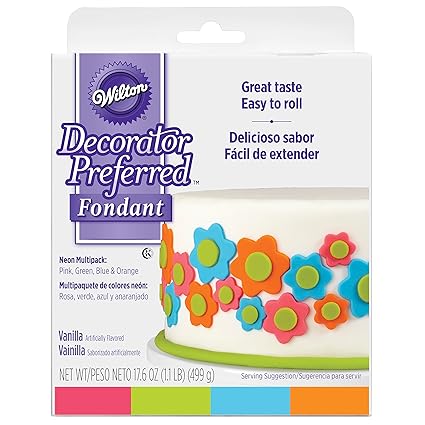 Wilton 710 2312 Neon Decorator Preferred Fondant Assorted 4 Pack
