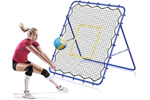 JIRTEMOT Volleyball's Rebounder, Volleyball Net System for Hitting, Blocking, Serving, Setting, Portable Volleyball Training Equipment with 6-Angle Quick Adjustments, 4.5x4FT