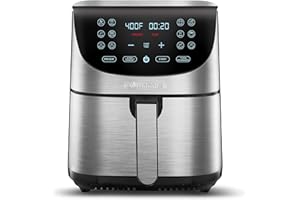 Gourmia Air Fryer Oven Digital Display 7 Quart Large AirFryer Cooker 12 Touch Cooking Presets, XL Air Fryer Basket 1700w Powe