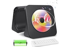 Portable CD Players with 4000mAh Rechargeable Battery, Bluetooth CD Player with Speakers for Home/Car, Radio Audio Players wi