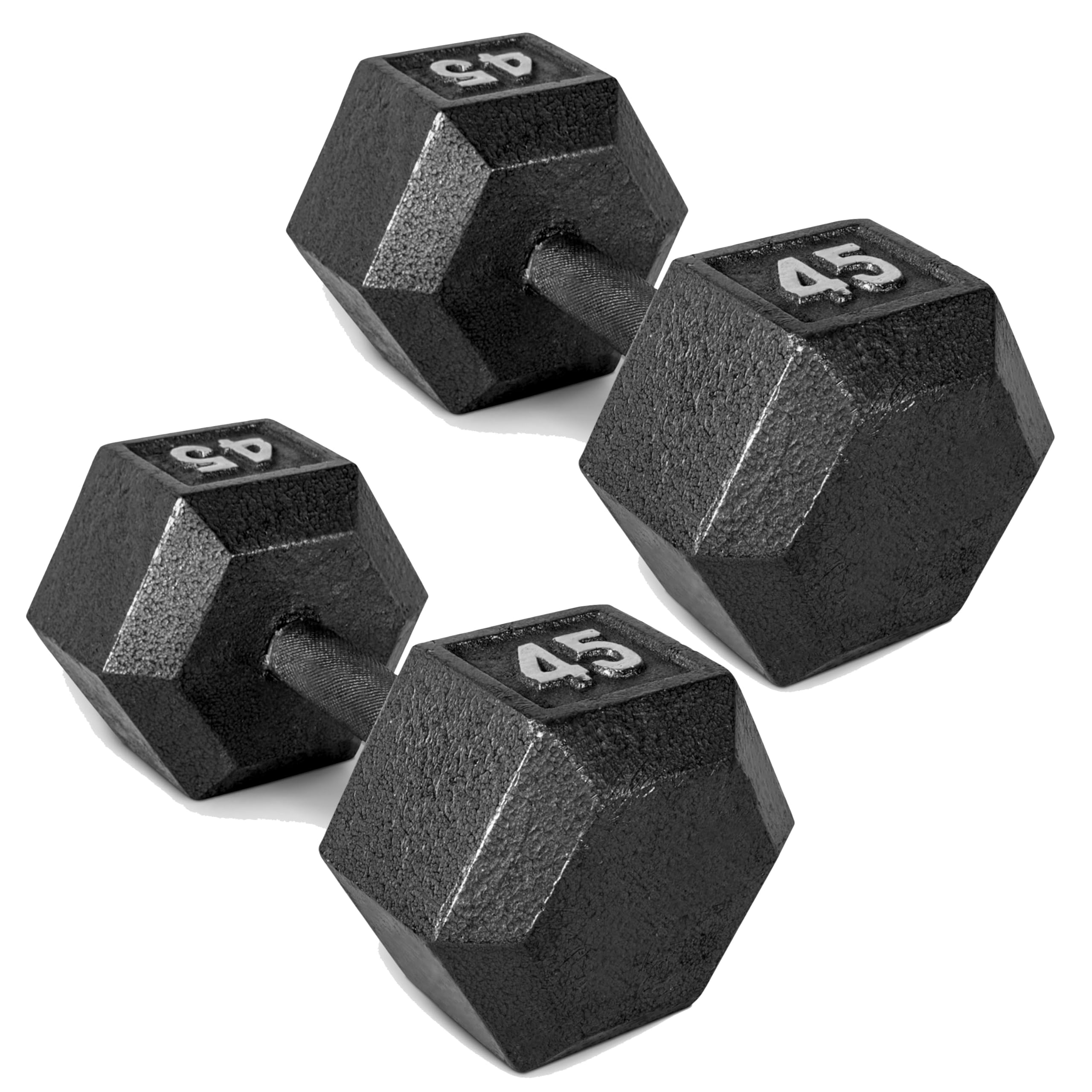 Photo 1 of CAP Barbell 45 LB Cast Iron Hex Dumbbell Hand Weight - Pair | Black