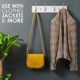 LARHN White Coat Hooks Wall Mounted Rack 4 Matt-Nickel 42 cm All Fixings view 4