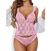 Avidlove Lace Lingerie Set Women's Sexy Bra And Panty Sets Cami Top With Cheeky Underwear 2 Pcs Pjs Sets S-XXL