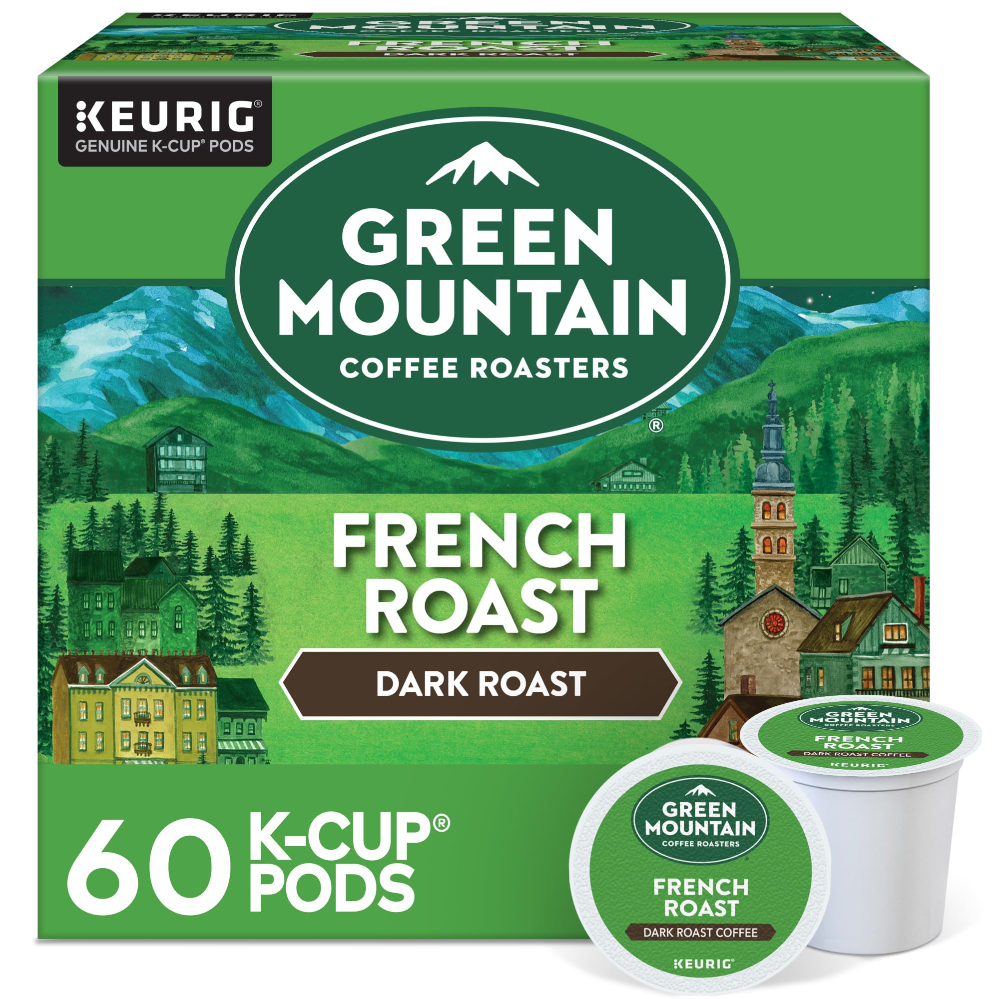 Green Mountain Coffee Roasters French Roast Keurig K-Cup Pods, Dark Roast Coffee, 60 Count (6 Packs of 10) Image
