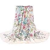 100% Pure Mulberry Silk Scarf 43”*43” Large Square Lightweight Headscarf Women’s Hair Wraps Shawls with Gift Packed