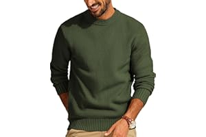 PJ PAUL JONES Mens Sweater Waffle Knit Crewneck Sweater Textured Long Sleeve Pullover