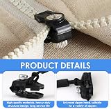 SMCEHEYA 8 PCS Zip Repair Kit Replacement Zipper Puller Black view 3