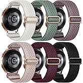 6 Pack Stretchy Bands Compatible with Samsung Galaxy Watch 7 6 5 4 40mm 44mm/Galaxy Watch 6 4 Classic 42mm 46mm 43mm 47mm/Galaxy 5 Pro 45mm/Active 2, 20mm Elastic Nylon Sport Strap for Men Women