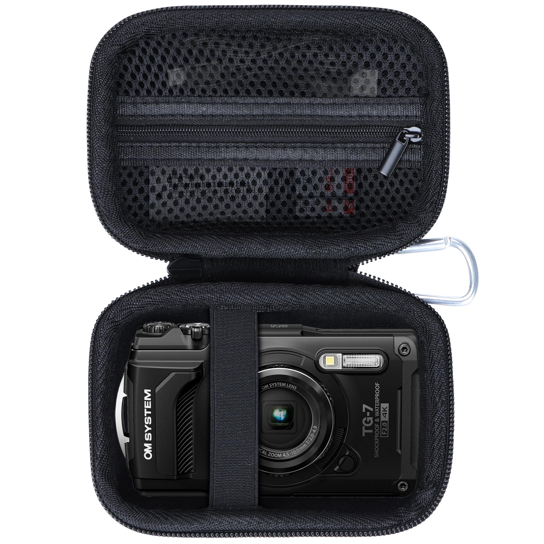 Photo 1 of Lebakort Storage Case Compatible with OM SYSTEM Tough TG-7 / OLYMPUS Tough TG-6 / TG-5 / TG-4 Underwater Digital Camera (Black Case)