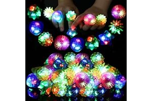 AYOGU 36 Pack LED Glow Rings Halloween Party Favors for Kids, Flashing Rings Glow in Dark Party Supplies, LED Light Up Ring, Goody Bags Stuffers
